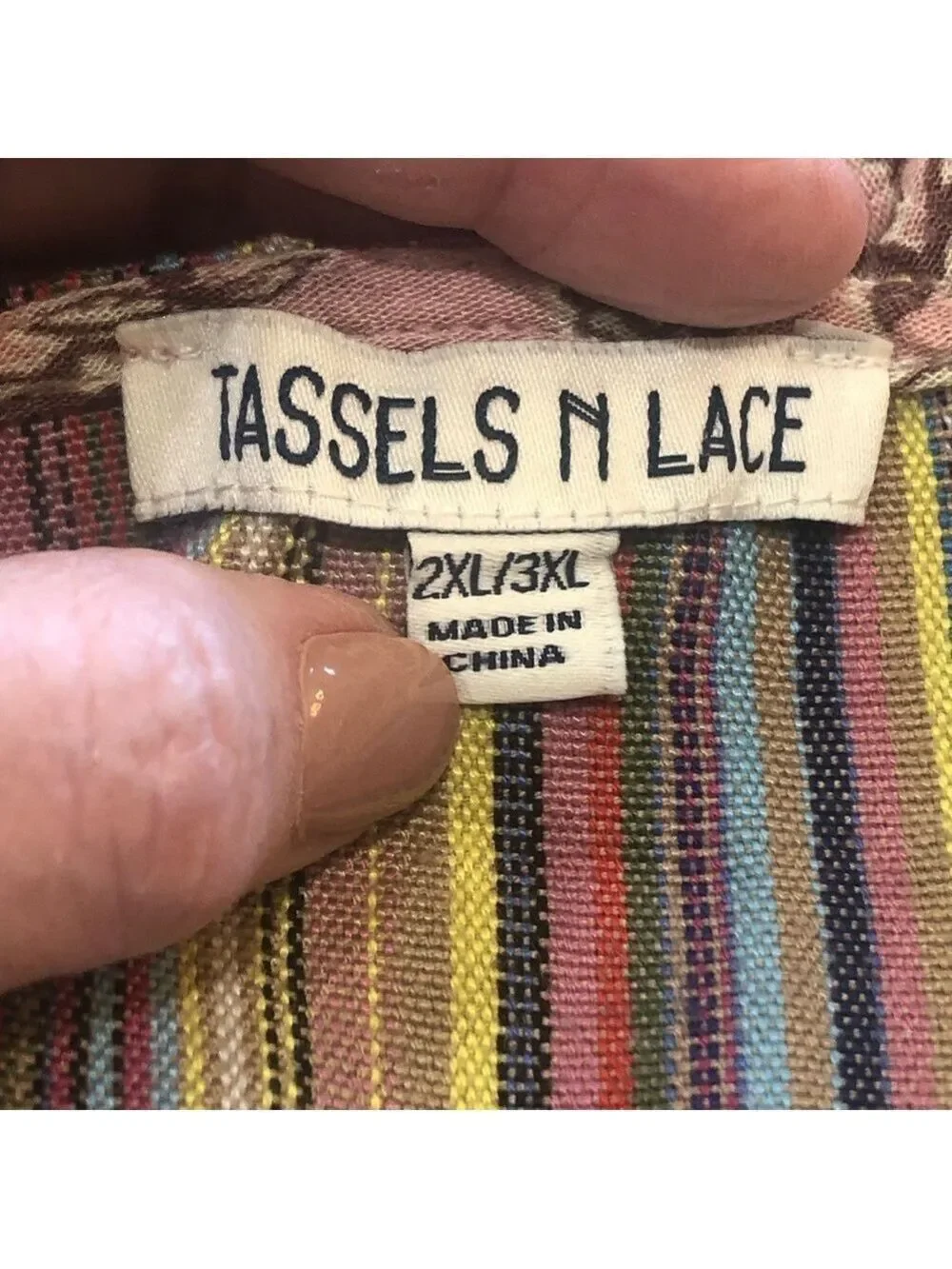 Tassels N Lace Size 2XL/3XL kimono mixed print lace floral stripe wrap cover
